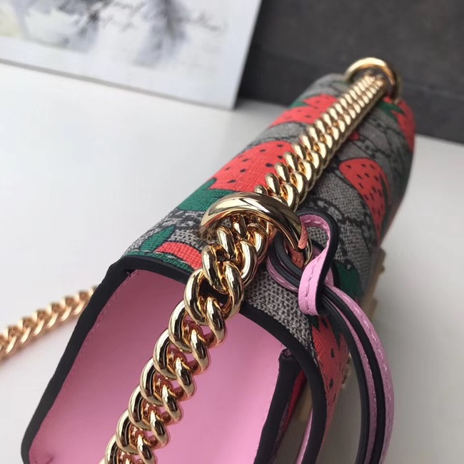 Gucci Padlock GG Strawberry small shoulder bag 409487 Strawberry print