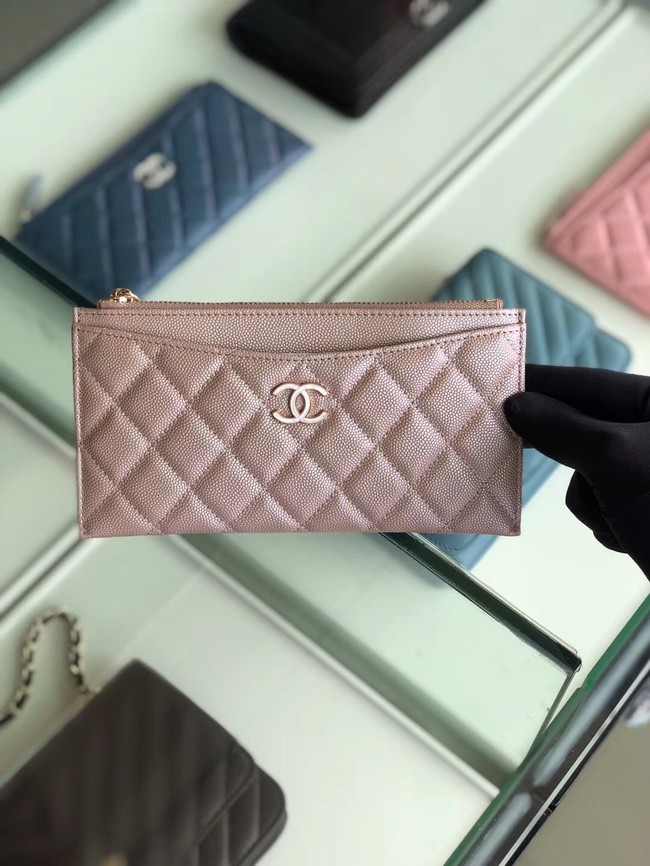 Chanel Calfskin Leather & Gold-Tone Metal A84107 light pink