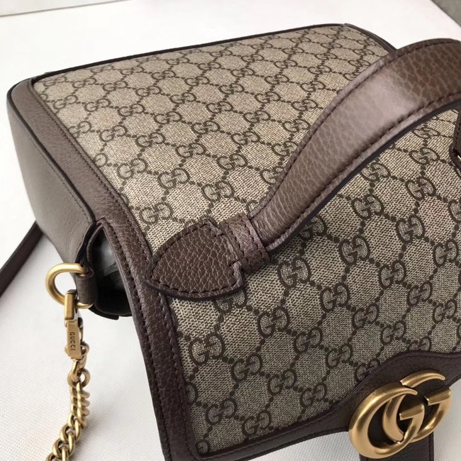 Gucci GG Marmont small top handle bag 498110 brown