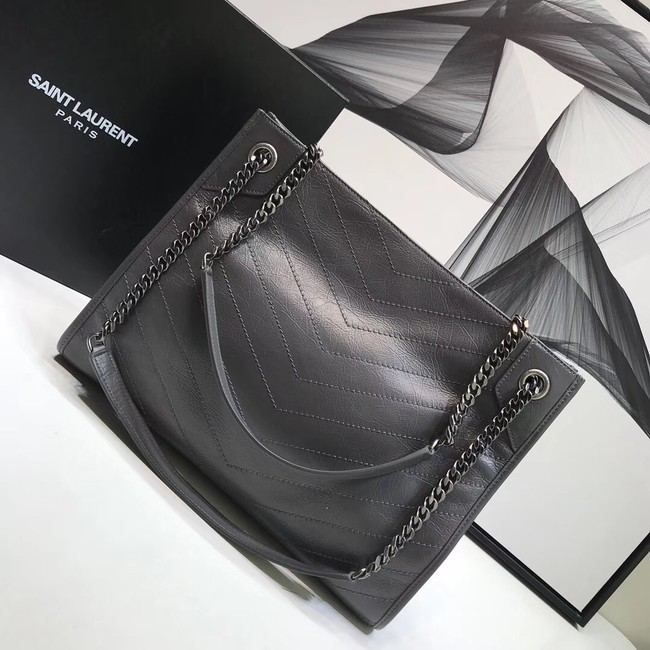 SAINT LAURENT Niki Medium leather shoulder bag 5814 grey