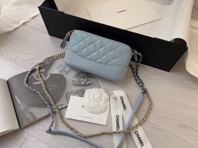 Chanel mini Shoulder Bag Leather B93825 light blue