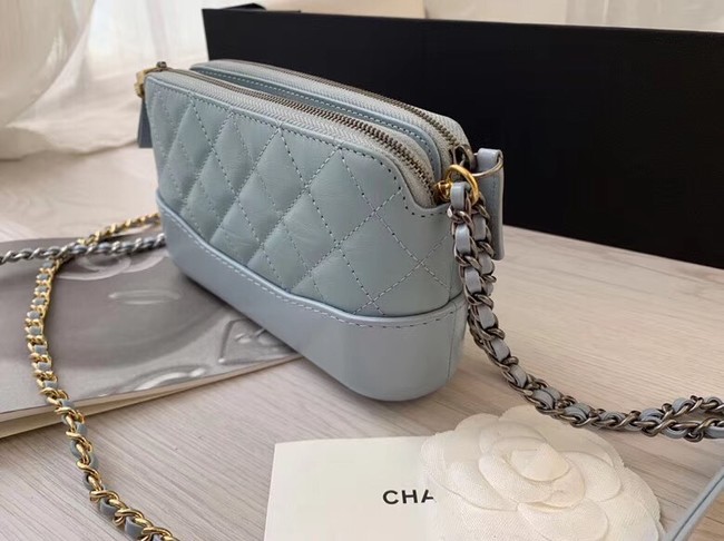 Chanel mini Shoulder Bag Leather B93825 light blue