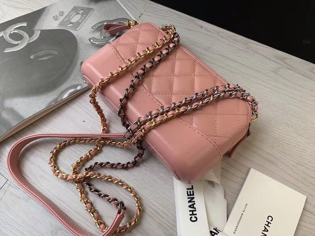 Chanel mini Shoulder Bag Leather B93825 pink