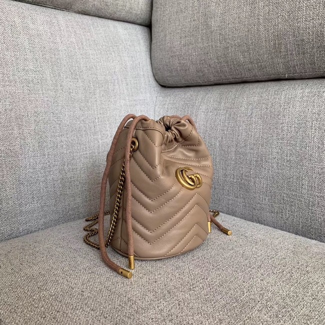 Gucci GG Marmont mini bucket bag 575163 apricot