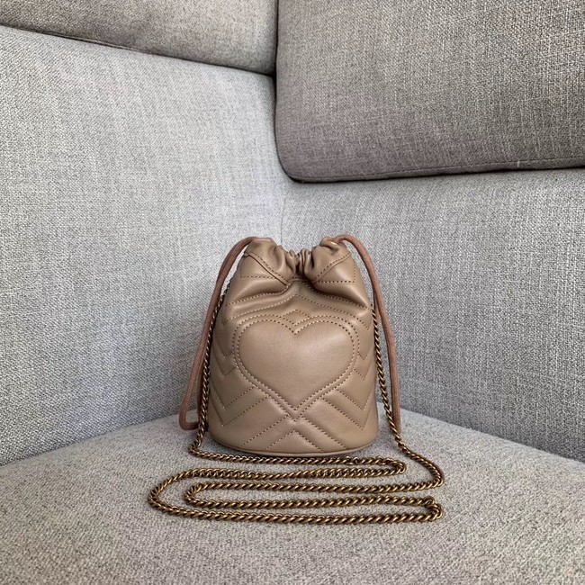 Gucci GG Marmont mini bucket bag 575163 apricot