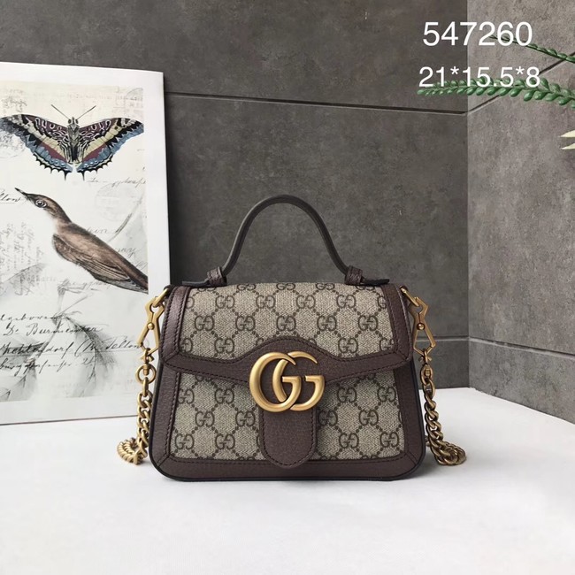 Gucci GG Marmont mini top handle bag 547260 brown