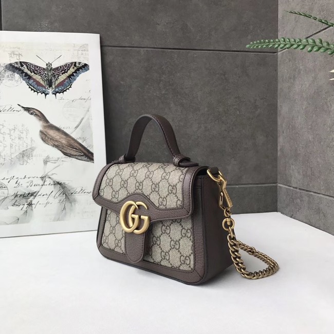 Gucci GG Marmont mini top handle bag 547260 brown