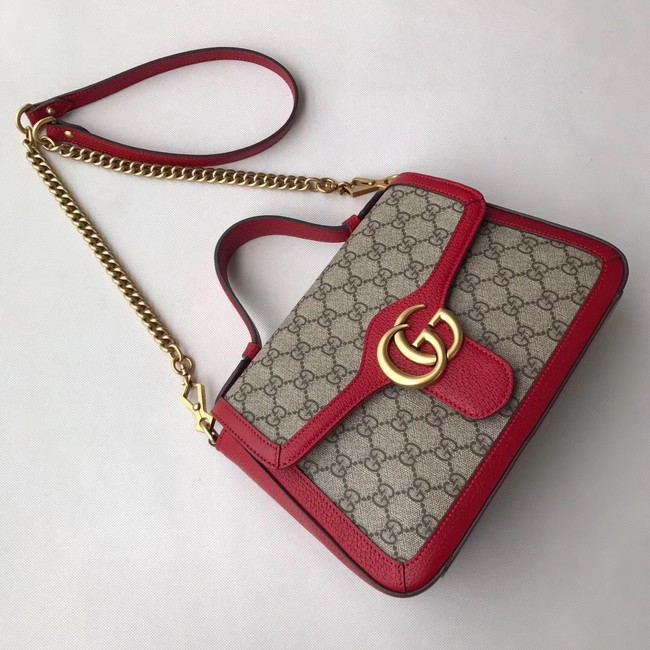 Gucci GG Marmont small top handle bag 498110 red