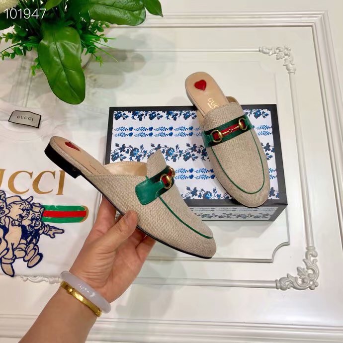 Gucci Online Exclusive womens Princetown canvas slipper GG1520BL-1
