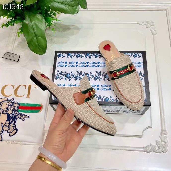 Gucci Online Exclusive womens Princetown canvas slipper GG1520BL-2