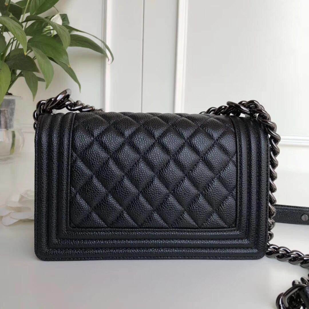 Boy Chanel Flap Shoulder Bag Leather A67085 black