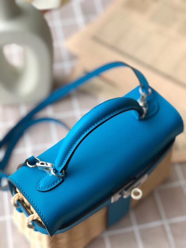 Hermes kelly picnic bag 9810 blue