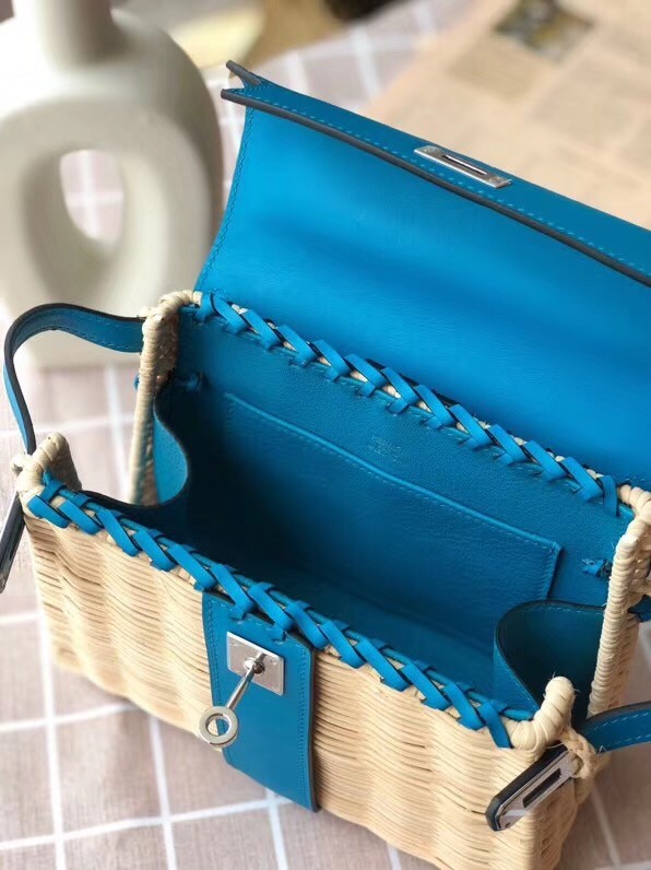 Hermes kelly picnic bag 9810 blue