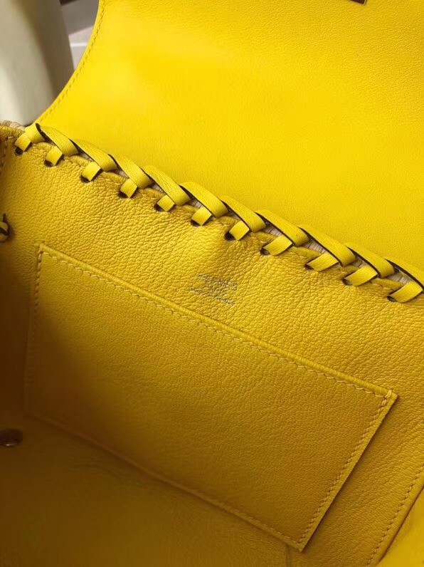 Hermes kelly picnic bag 9810 yellow