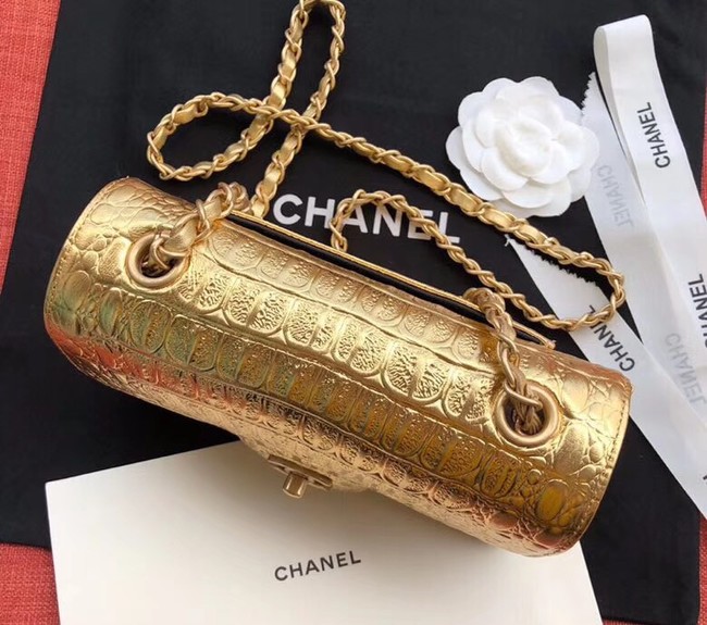 Chanel Classic Handbag Original Alligator & Gold-Tone Metal A01116 gold