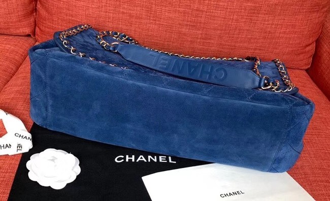 Chanel Flap Shoulder Bags XXL Blue CF1553 Gold