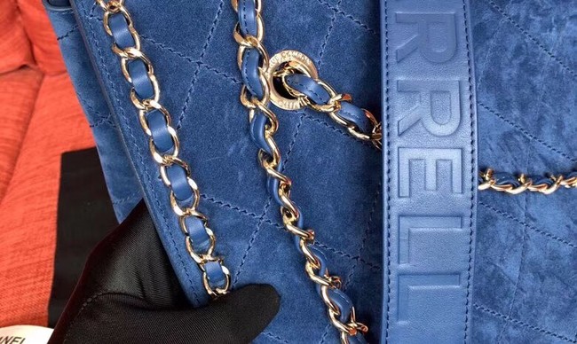 Chanel Flap Shoulder Bags XXL Blue CF1553 Gold