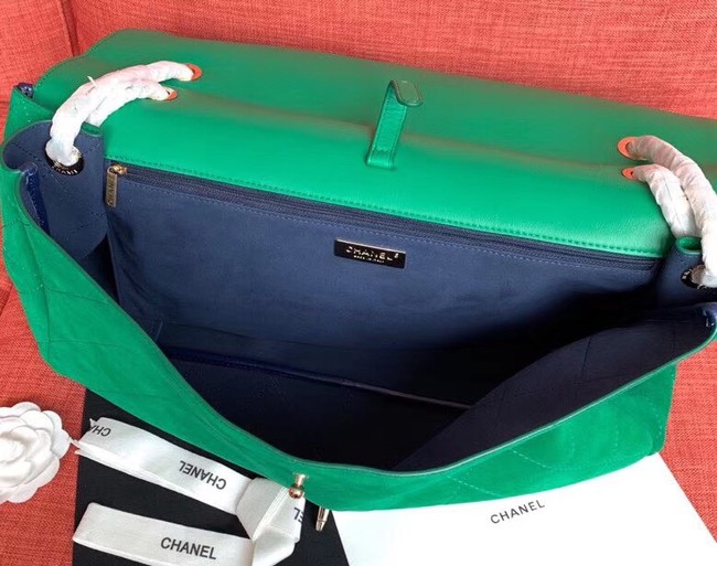 Chanel Flap Shoulder Bags XXL Green CF1553 Gold