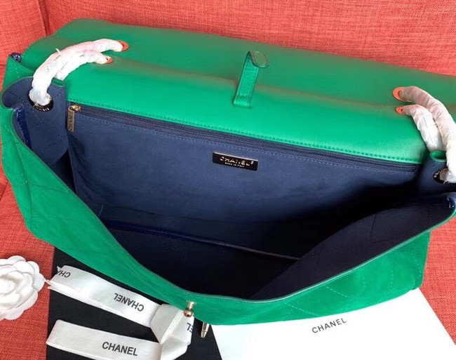 Chanel Flap Shoulder Bags XXL Blue CF1553 Green