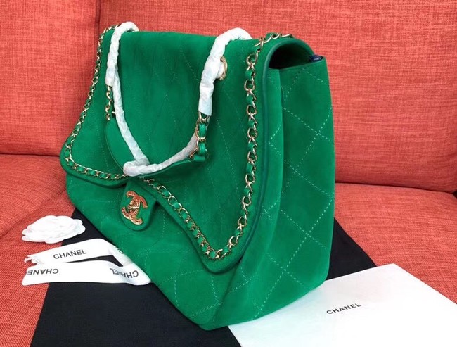 Chanel Flap Shoulder Bags XXL Blue CF1553 Green