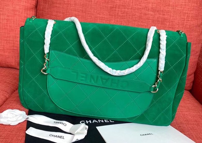 Chanel Flap Shoulder Bags XXL Green CF1553 Gold