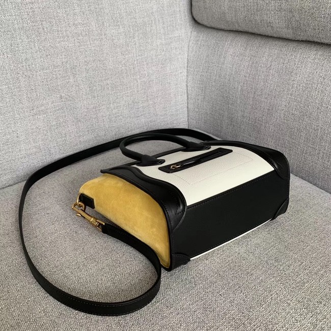 CELINE NANO LUGGAGE BAG IN LAMINATED LAMBSKIN 189243-2