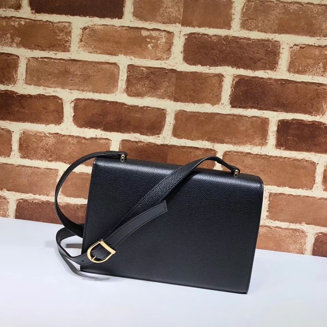 Gucci GG Leather Shoulder Bag 576388 Black