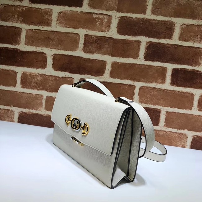Gucci GG Leather Shoulder Bag 576388 white