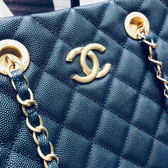 Chanel Original large shopping bag Grained Calfskin A93525 blue