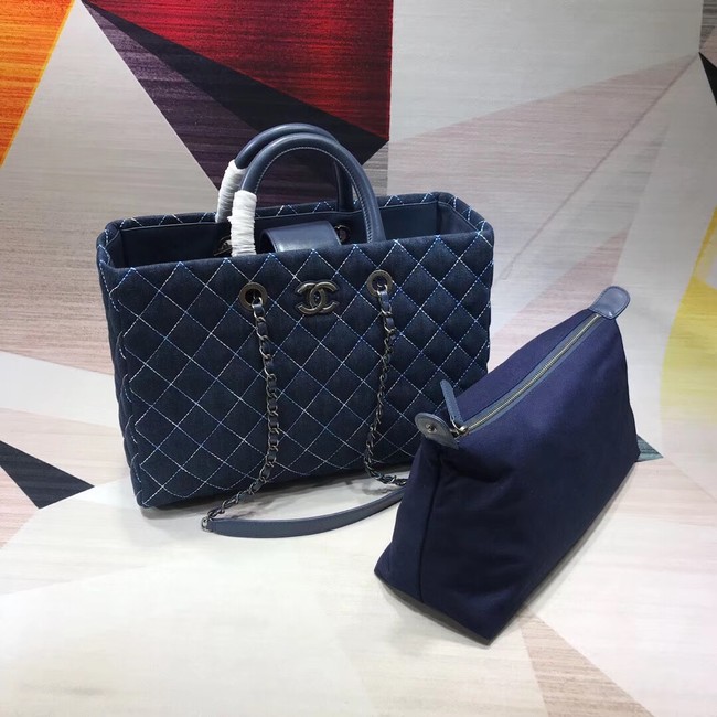 Chanel Original large shopping bag Grained Calfskin A98127 blue