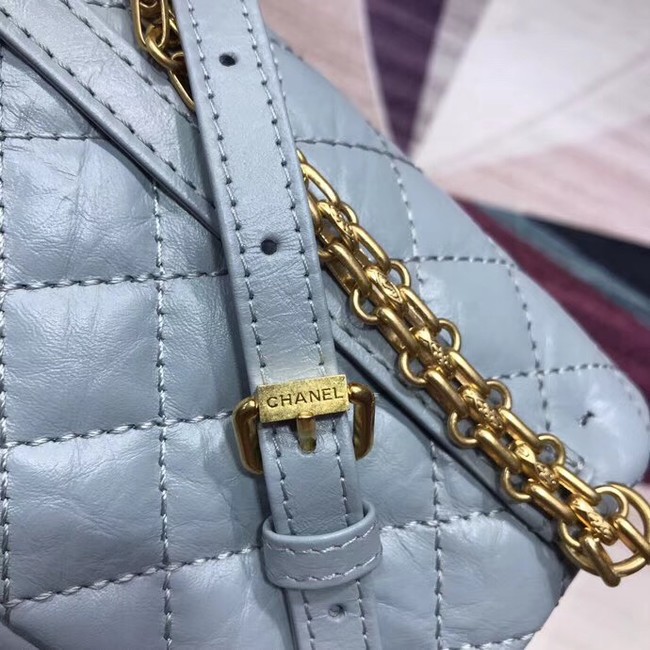 Chanel waist bag Aged Calfskin & Gold-Tone Metal A57991 light blue