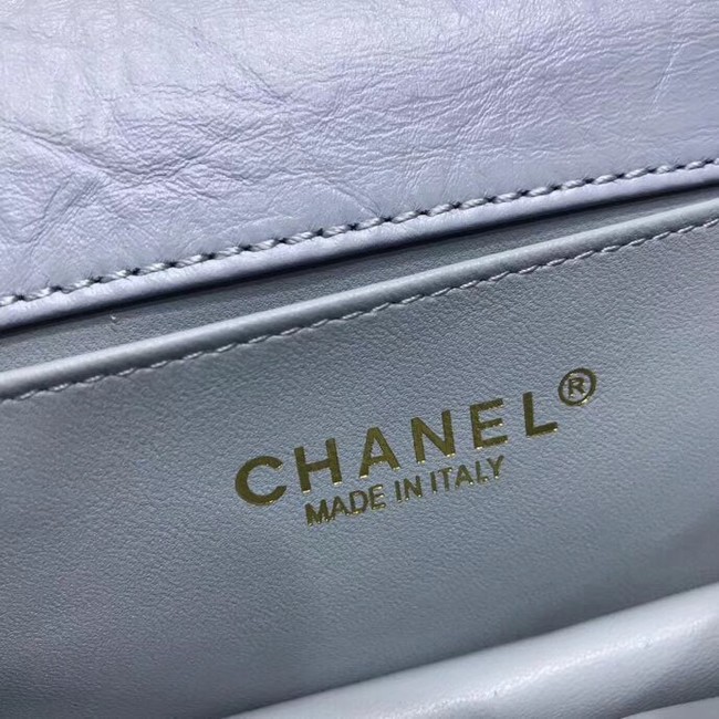 Chanel waist bag Aged Calfskin & Gold-Tone Metal A57991 light blue