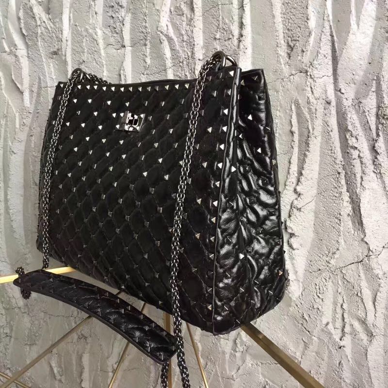 Valentino Starry Series Shopping Bag Original Leather 0346 Black