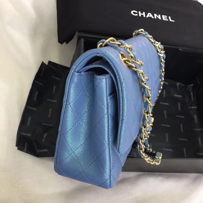 Chanel Calfskin & Gold-Tone Metal A01112 blue