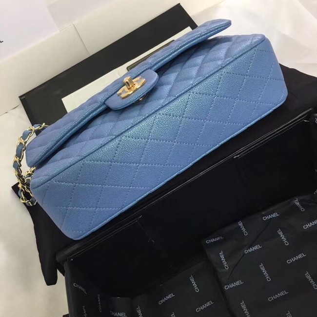 Chanel Calfskin & Gold-Tone Metal A01112 blue