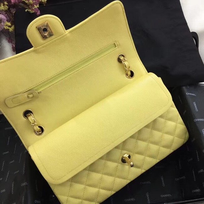 Chanel Calfskin & Gold-Tone Metal A01112 yellow