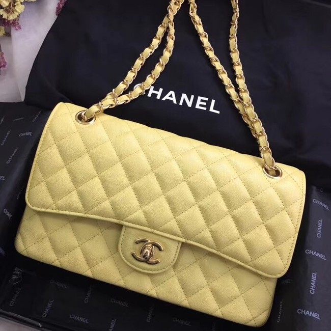 Chanel Calfskin & Gold-Tone Metal A01112 yellow