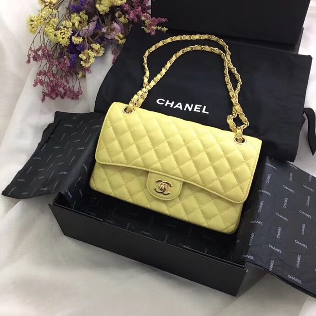 Chanel Calfskin & Gold-Tone Metal A01112 yellow