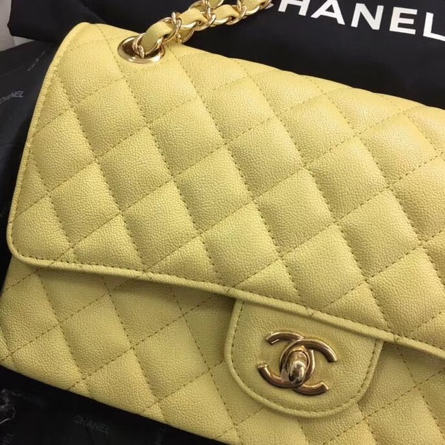 Chanel Calfskin & Gold-Tone Metal A01112 yellow