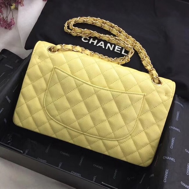 Chanel Calfskin & Gold-Tone Metal A01112 yellow