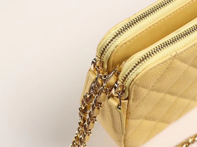 Chanel Calfskin & Gold-Tone Metal A82527 yellow