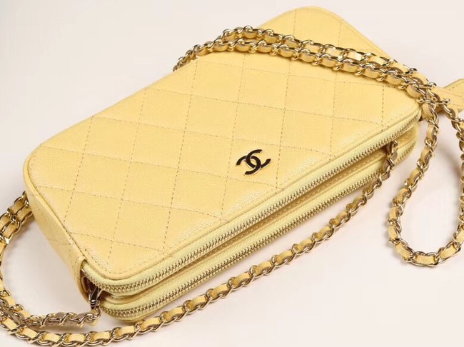 Chanel Calfskin & Gold-Tone Metal A82527 yellow
