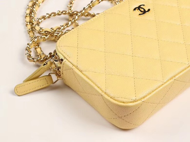 Chanel Calfskin & Gold-Tone Metal A82527 yellow