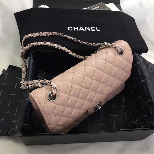 Chanel Calfskin & Silver-Tone Metal A01112 nude