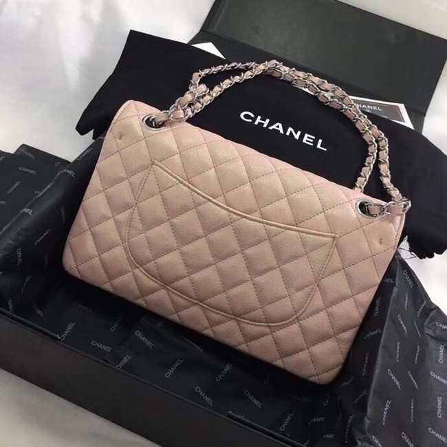 Chanel Calfskin & Silver-Tone Metal A01112 nude