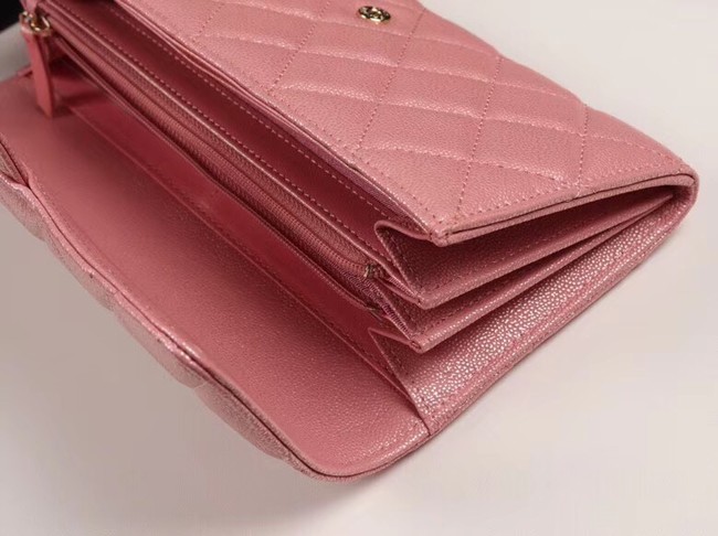 Chanel Calfskin Leather & Gold-Tone Metal A80758 pink