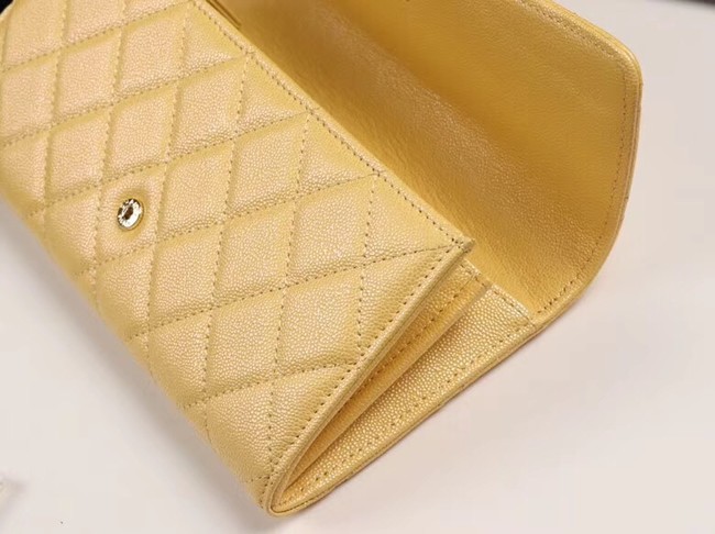 Chanel Calfskin Leather & Gold-Tone Metal A80758 yellow