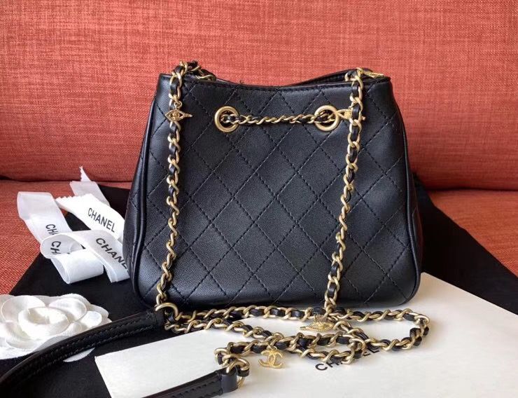 Chanel Mini Hobo Original Leather Bag CC5634 Black