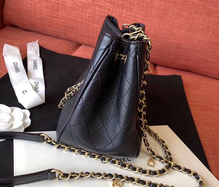 Chanel Mini Hobo Original Leather Bag CC5634 Black