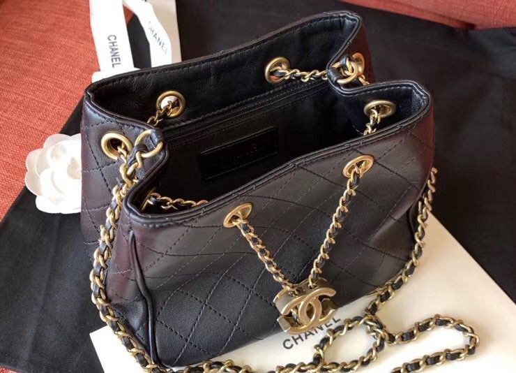 Chanel Mini Hobo Original Leather Bag CC5634 Black